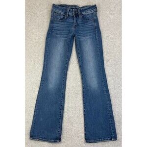 American Eagle Kick Boot Jeans Women’s Size 2 Super Stretch Blue Denim